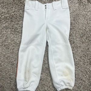Mizuno girls softball pants youth medium white